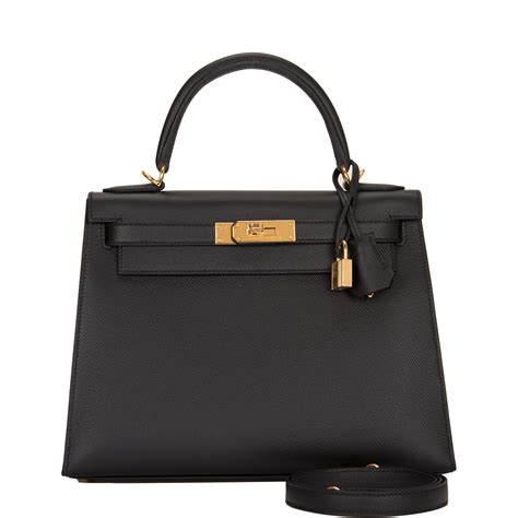 hermes kelly black epsom sellier|Hermes kelly 28cm price.